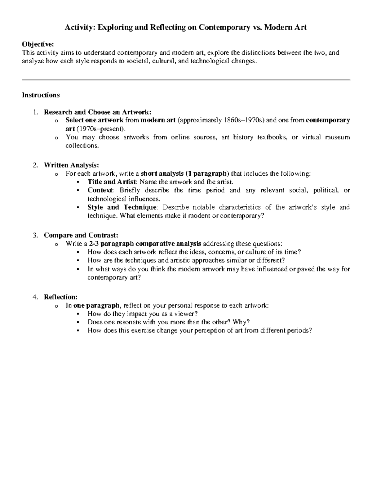 ART APP Written Activity finals - Activity: Exploring and Reflecting on ...