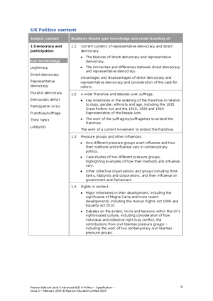 Politics - Sixth Form (A Levels) - Studocu