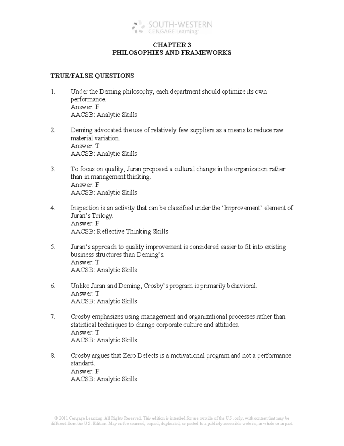 CHAPTER 3 PHILOSOPHIES AND FRAMEWORKS ANSWER KEYS (Cbmec) - Studocu