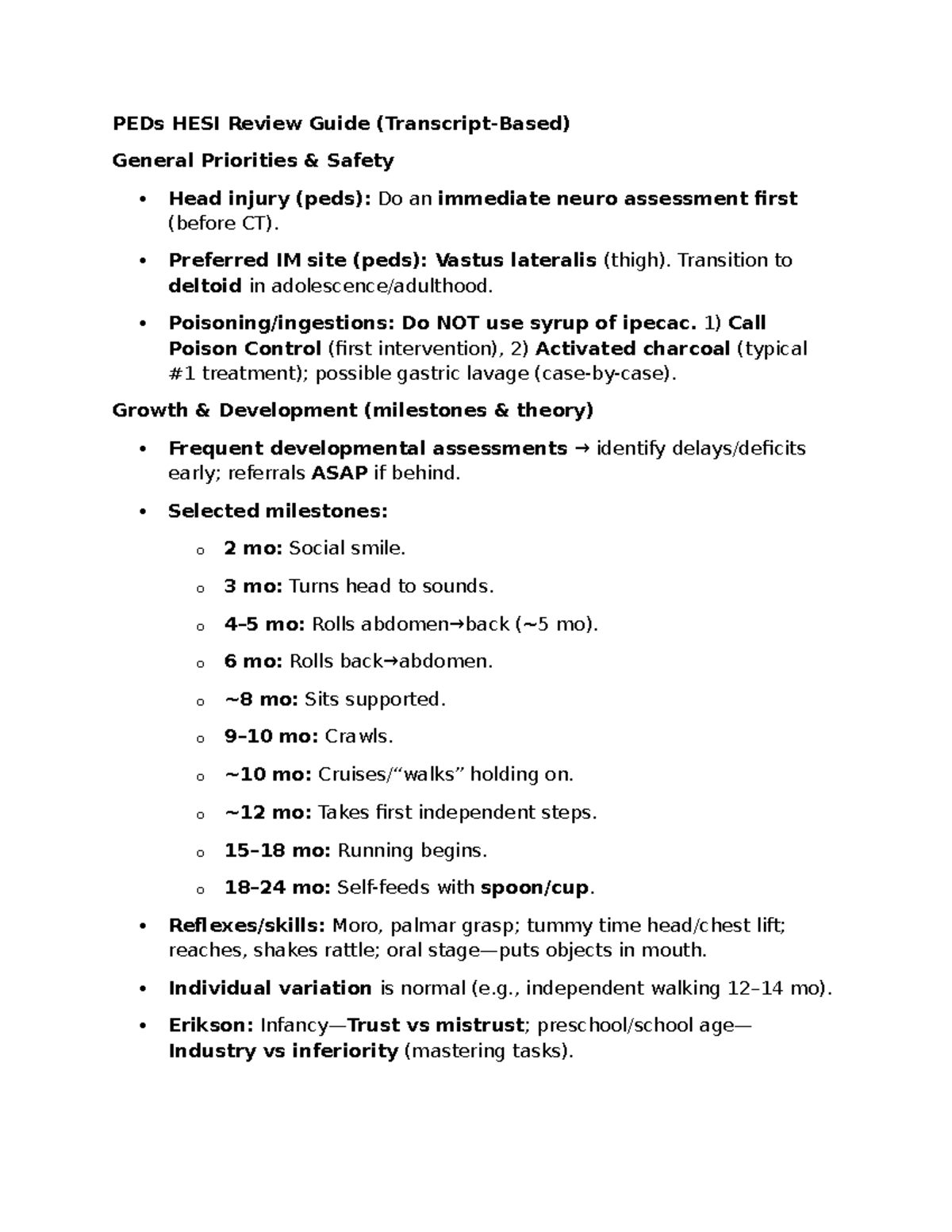 PEDs HESI Review Guide: Key Concepts & Priorities for Pediatric Care ...