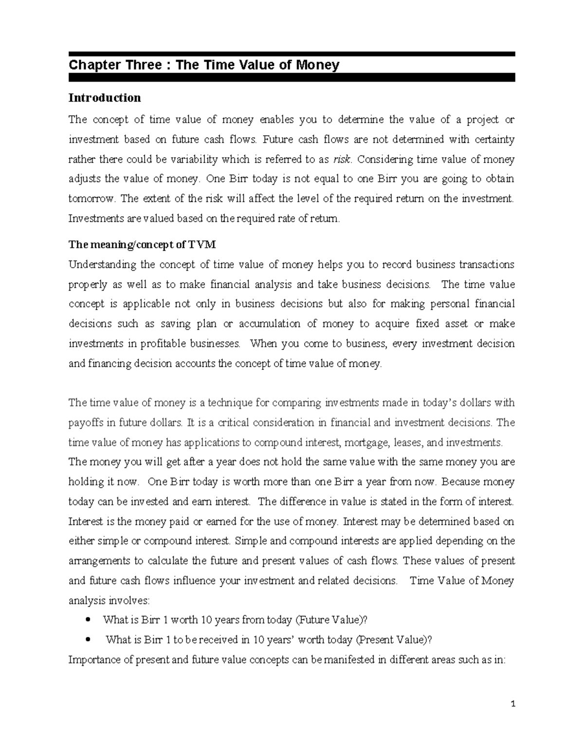 Ch3: Time Value of Money - Key Concepts and Applications - Studocu