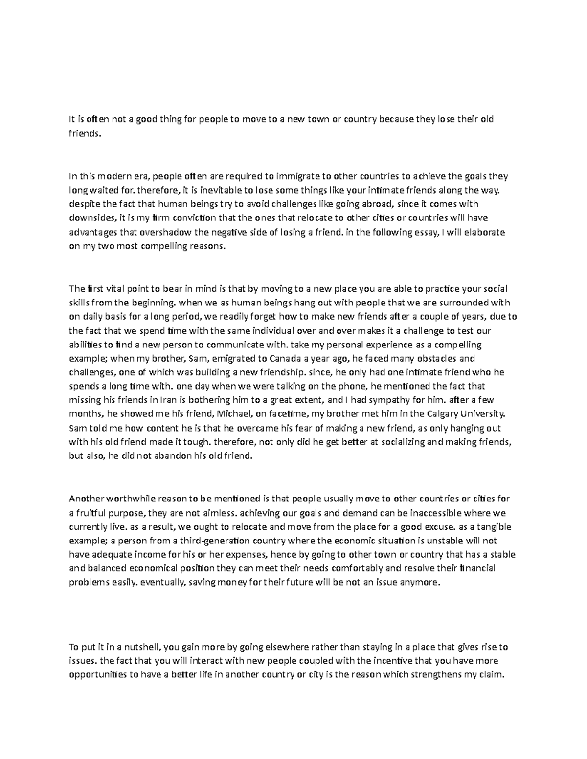 The Impact of Relocation on Friendships and Personal Growth: A Study ...
