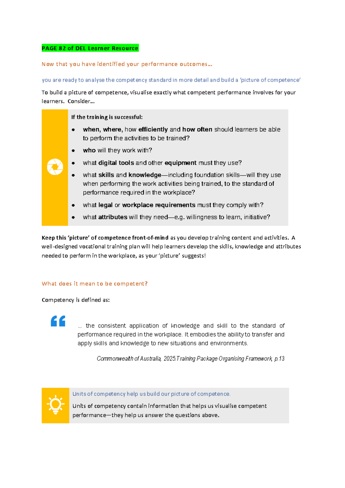 Sample - Analysing a Unit of Competency for TAEDEL311 - Studocu