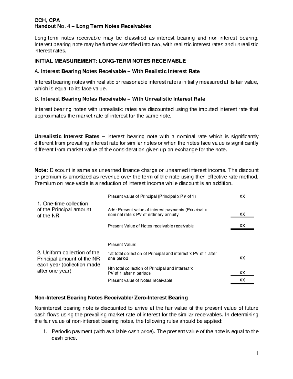 HO4 - Long Term Notes Receivable - Final Exam Study Notes - Studocu
