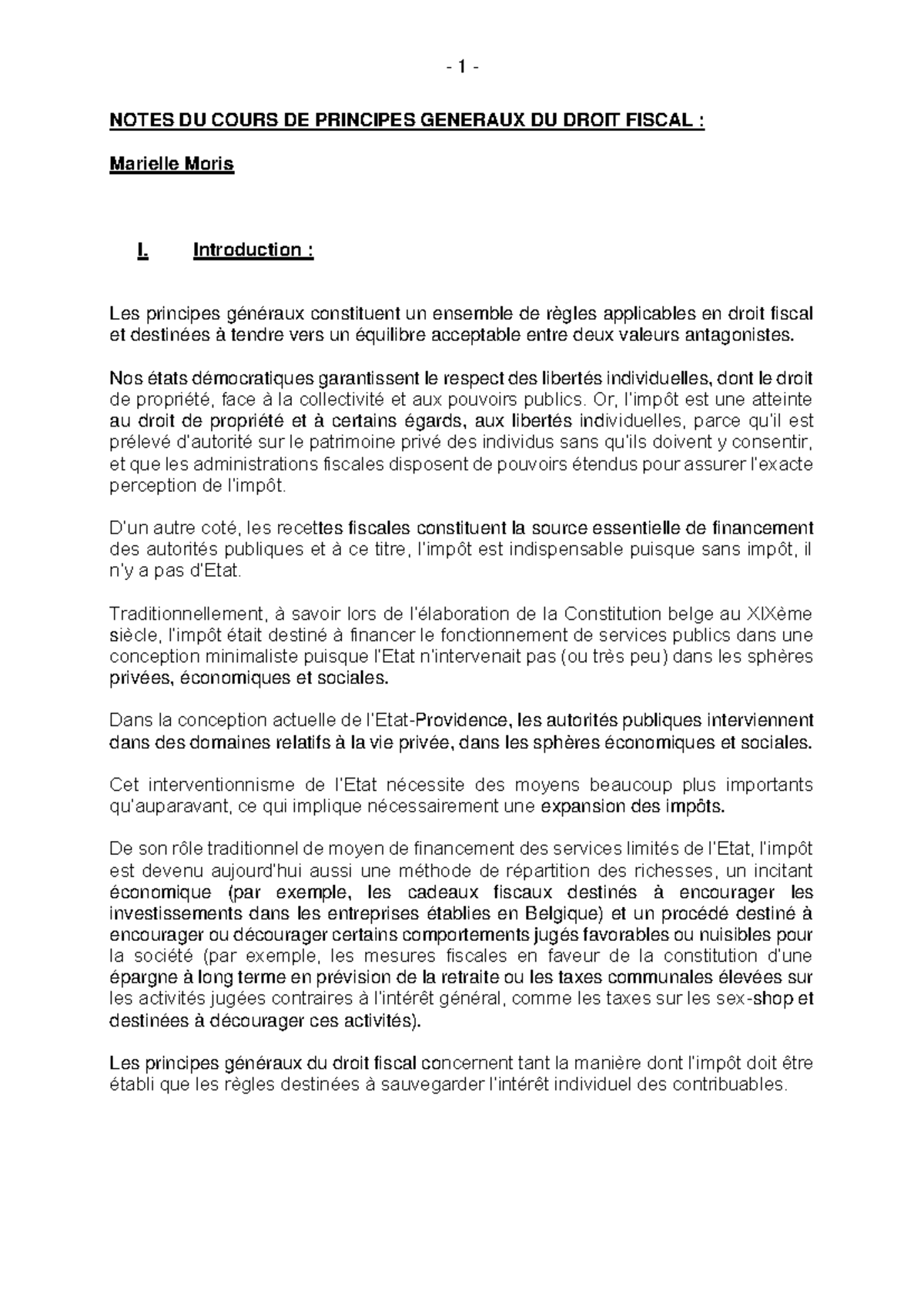 Notes de cours sur les Principes Généraux du Droit Fiscal 2014 [1538 ...