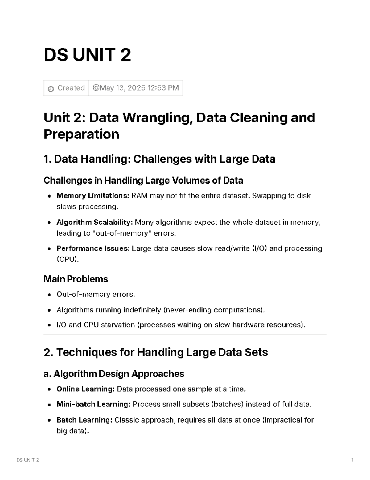DS UNIT 2: Data Wrangling, Cleaning, and Preparation Notes - Studocu