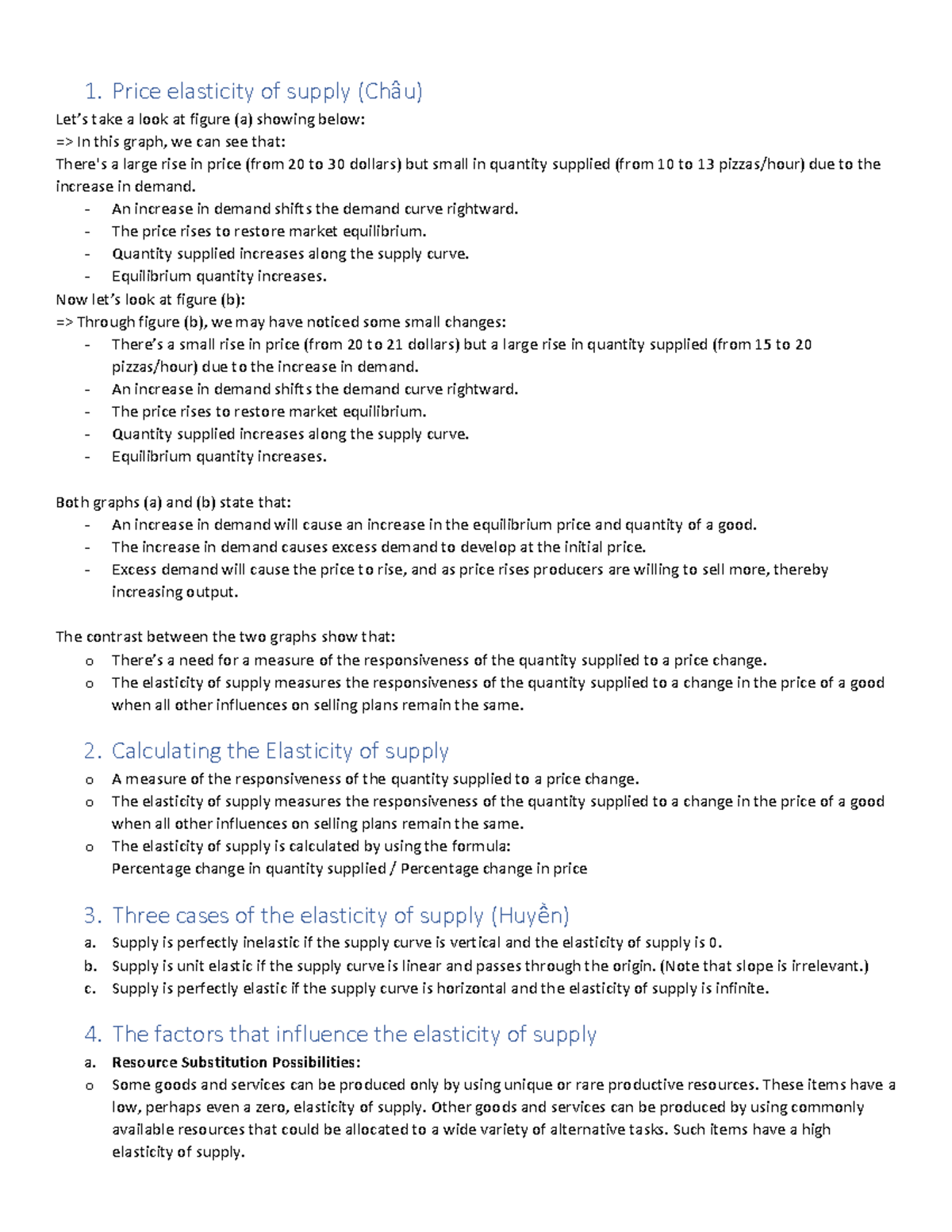 Script-26 - Microeconomics - 1. Price elasticity of supply (Châu) Let’s ...