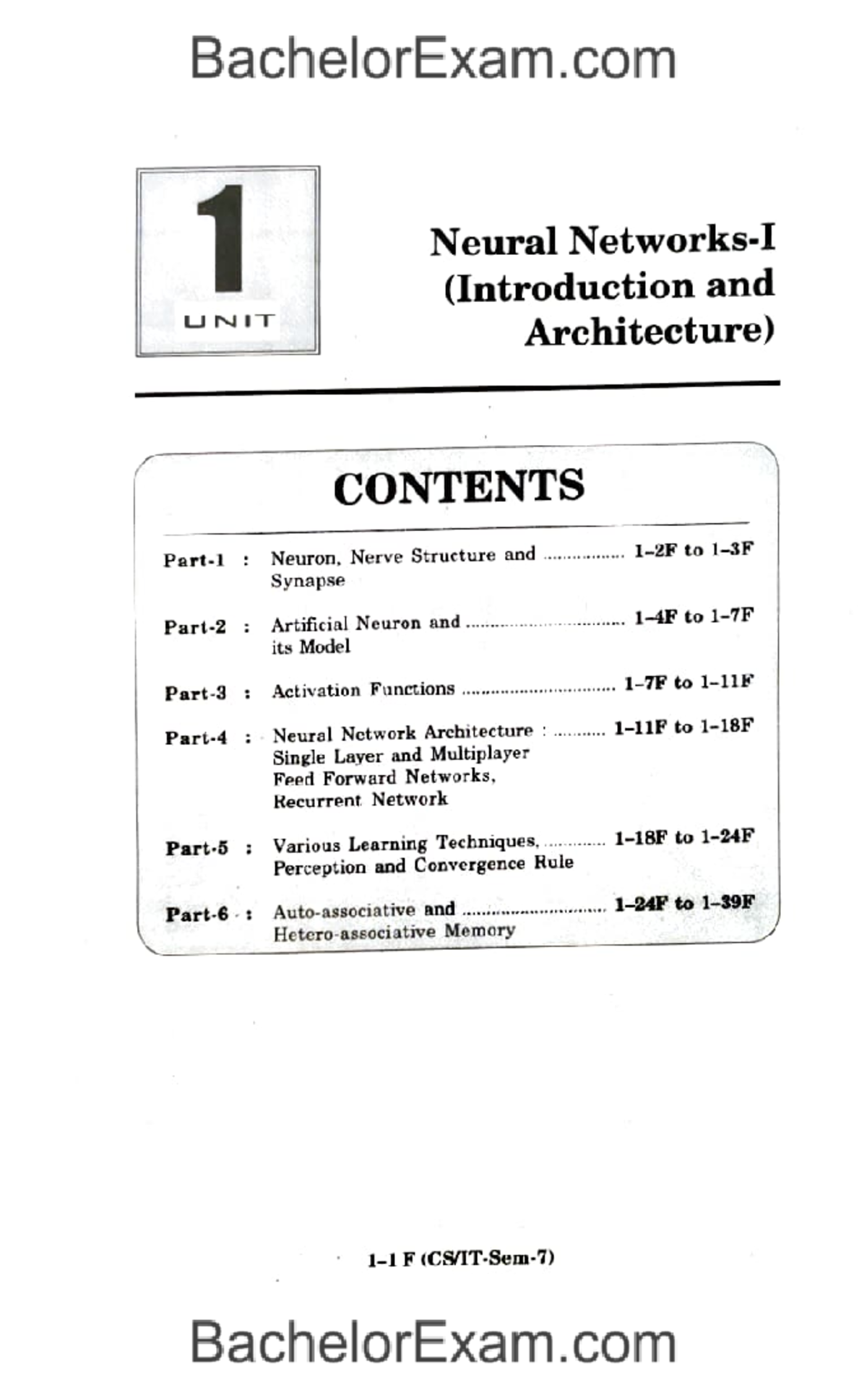 Application of Soft Computing (CS/IT-Sem-7) - Neural Networks Overview ...