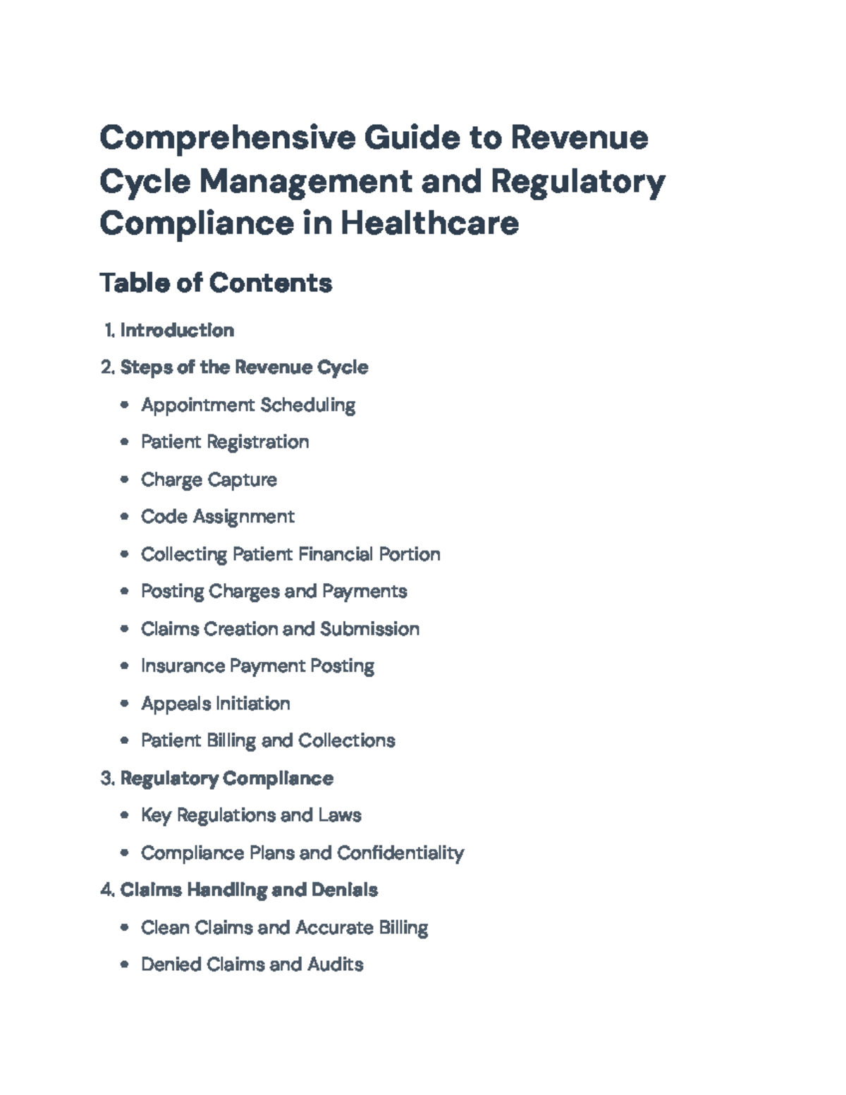 Revenue Cycle Management & Compliance Guide in Healthcare ...