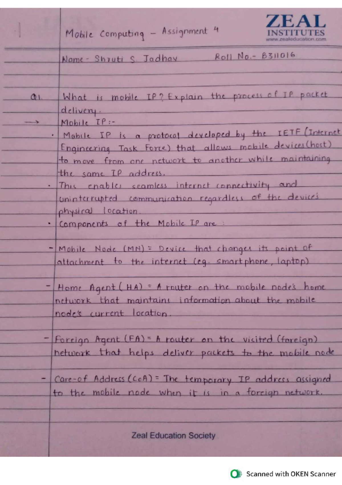 Mobile Computing Assignment 4: Understanding Mobile IP and Tunneling ...