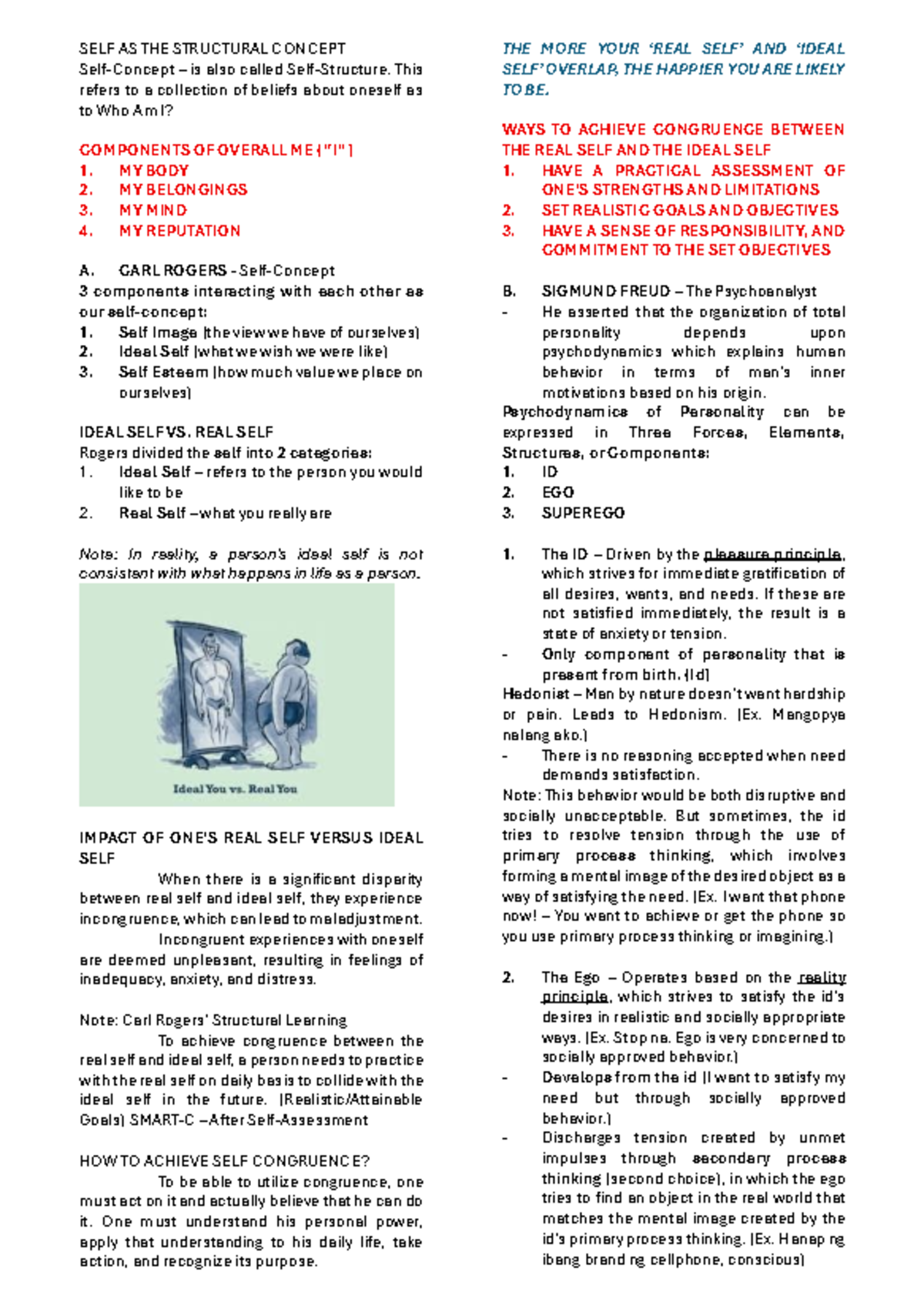 PSY 101: Understanding the Self - Concepts and Theories - Studocu