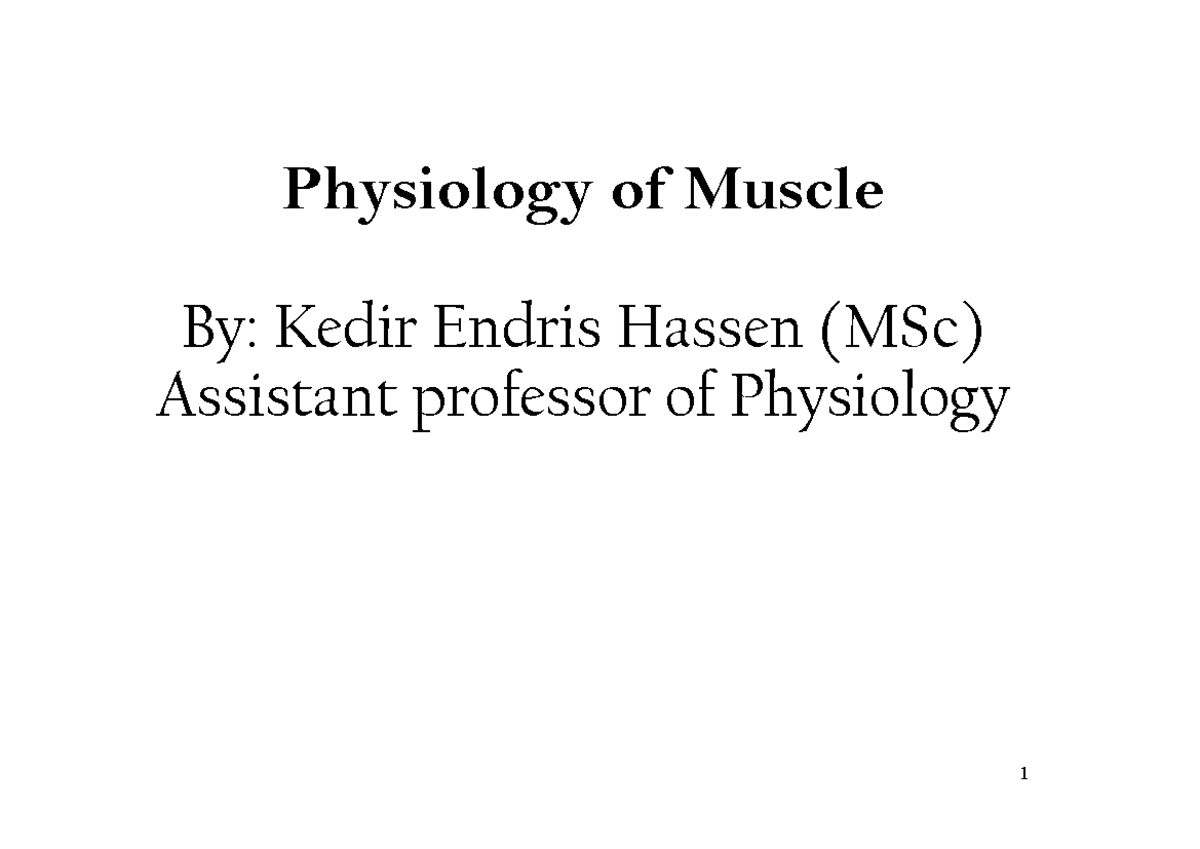 Muscle Physiology Overview 2024 PC-1 Lesson Notes - Studocu