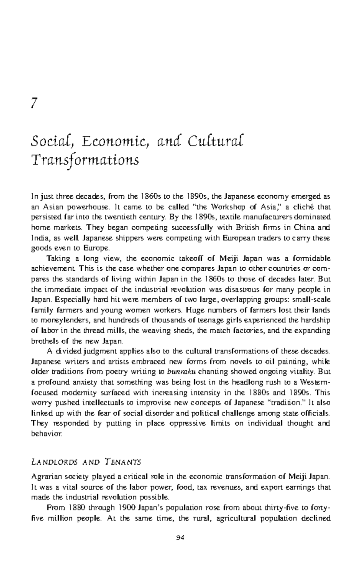 Social, Economic, and Cultural Transformations in Meiji Japan (HIST 101 ...