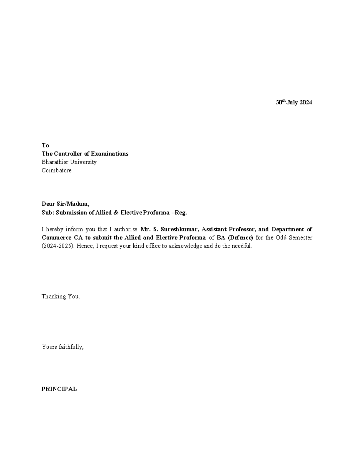 Allied Elective Proforma Submission - BA & B.Sc Courses - BRU - Studocu