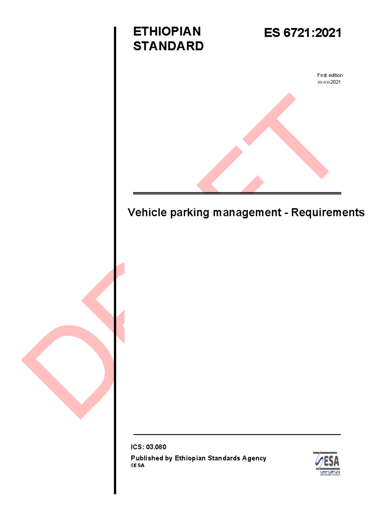 ES 6721-2021 Draft: Vehicle Parking Mgmt Standards & Requirements - Studocu