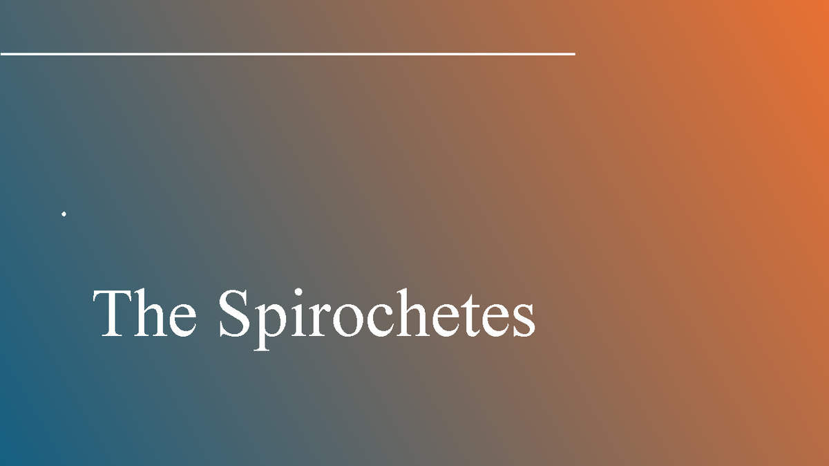 The Spirochetes Phylum Spirochaetes: Overview and Key Characteristics ...