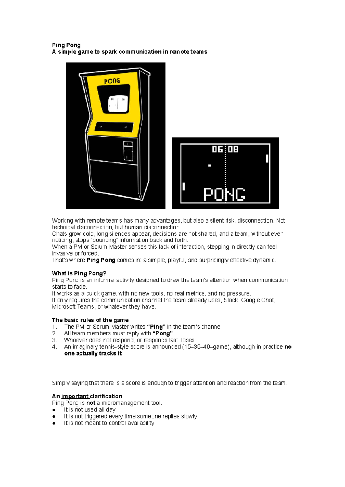 Ping Pong: A Fun Game to Boost Communication in Remote Teams - Studocu