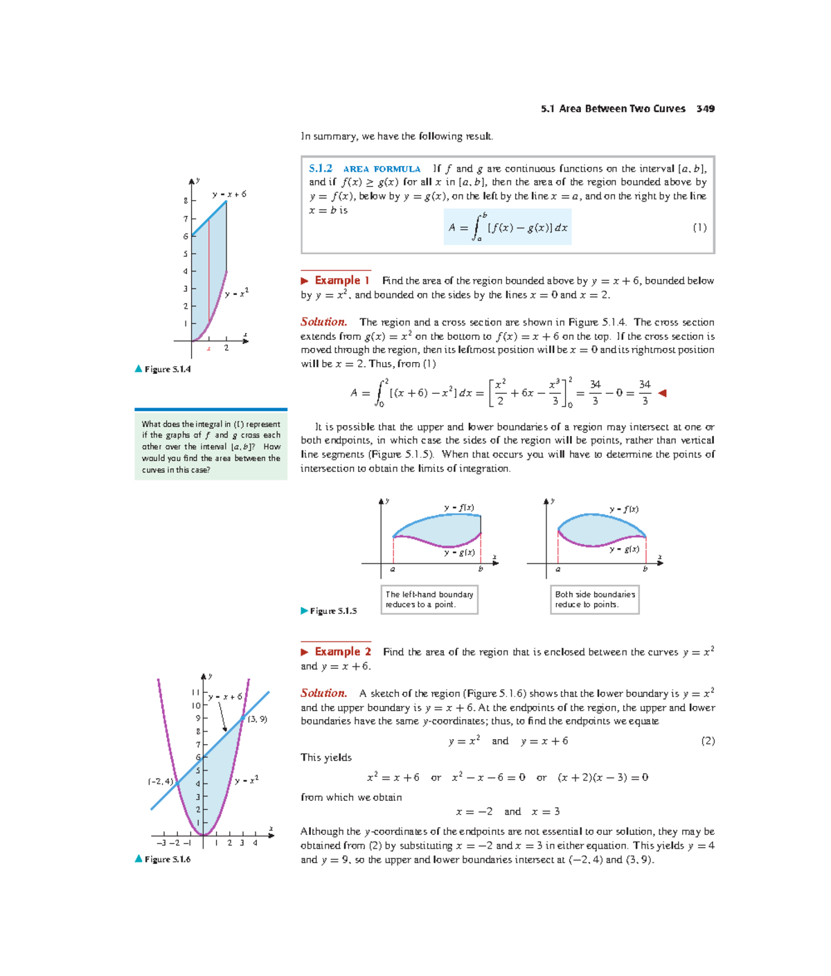 Calculus C05: Area Between Two Curves (Pages 371-372) - Studocu