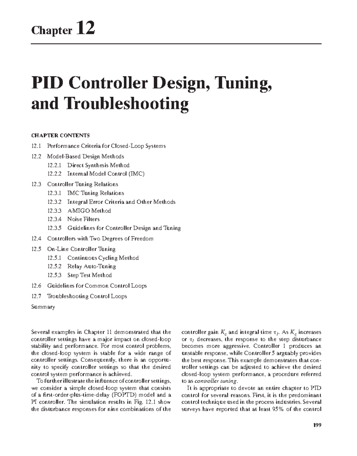 Chapter 12 PID Controller Design & Tuning Techniques - Studocu
