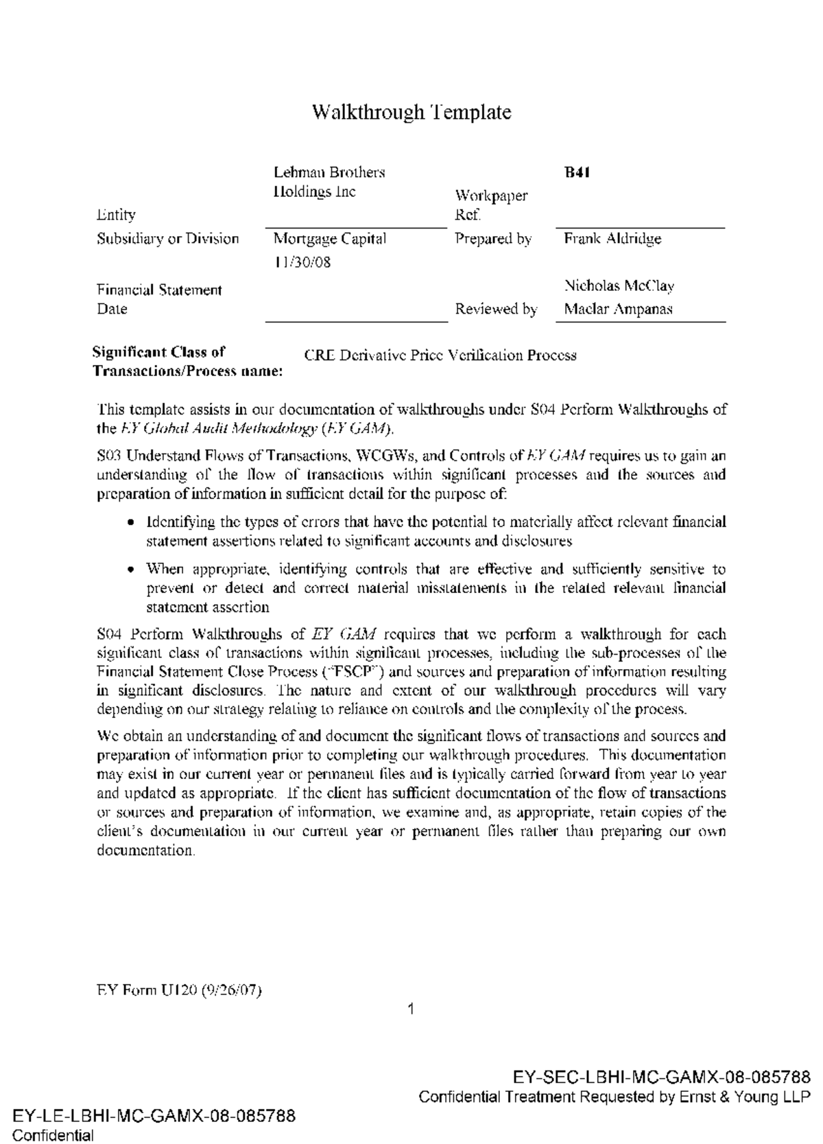C2. Example of A Walkthrough Test - Walkthrough Template Lehman ...