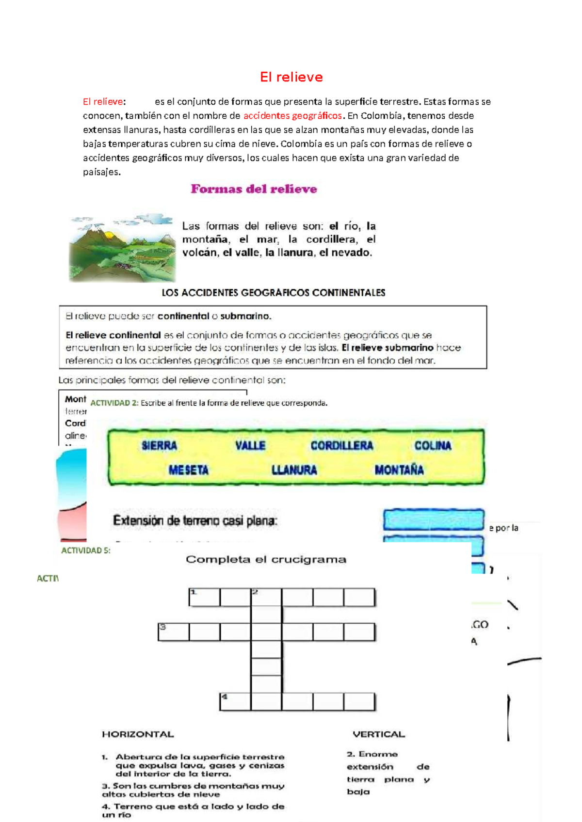 El relieve - ciencias sociales - El relieve El relieve: es el conjunto ...