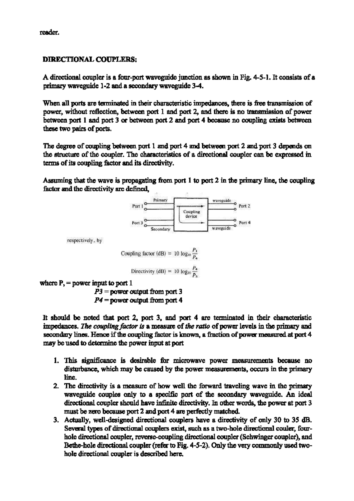Directional Couplers - Electrical engineering - Studocu