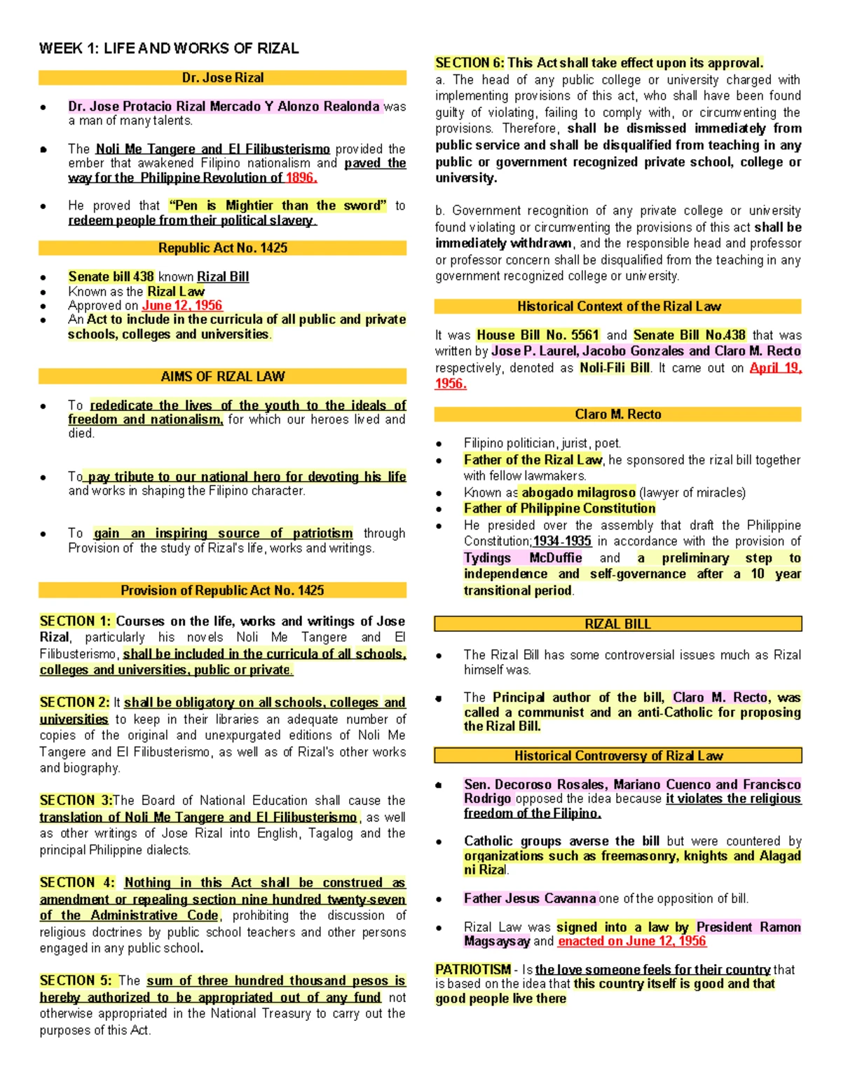 Rizal w1 and w2 - LIFE AND WORKS OF RIZAL WEEK 1 Dr. Jose Rizal Dr ...