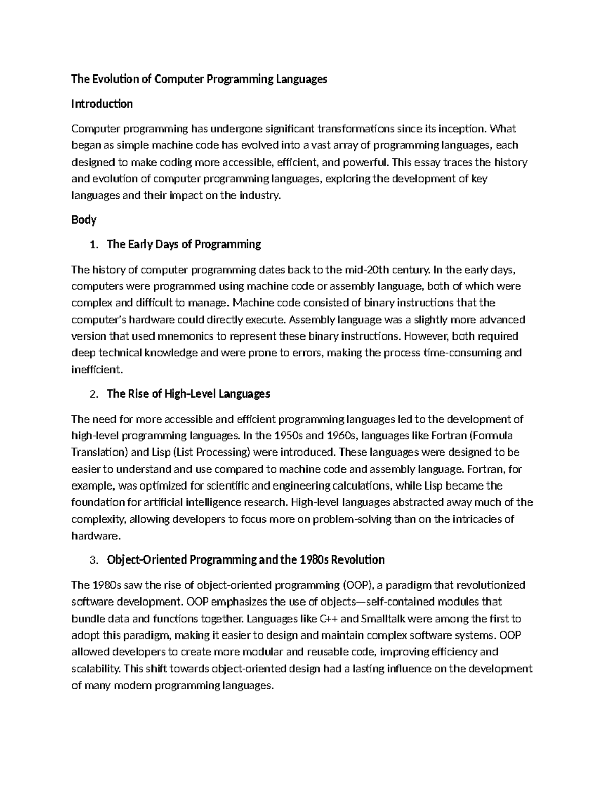 The Evolution of Computer Programming Languages - The Evolution of ...