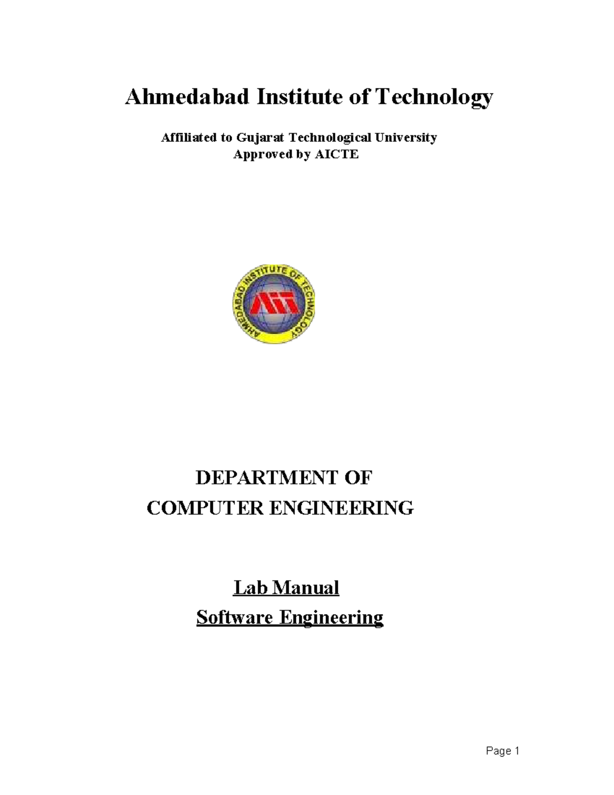 SE Lab Manual 2023: Software Engineering Practices at AIT - Studocu