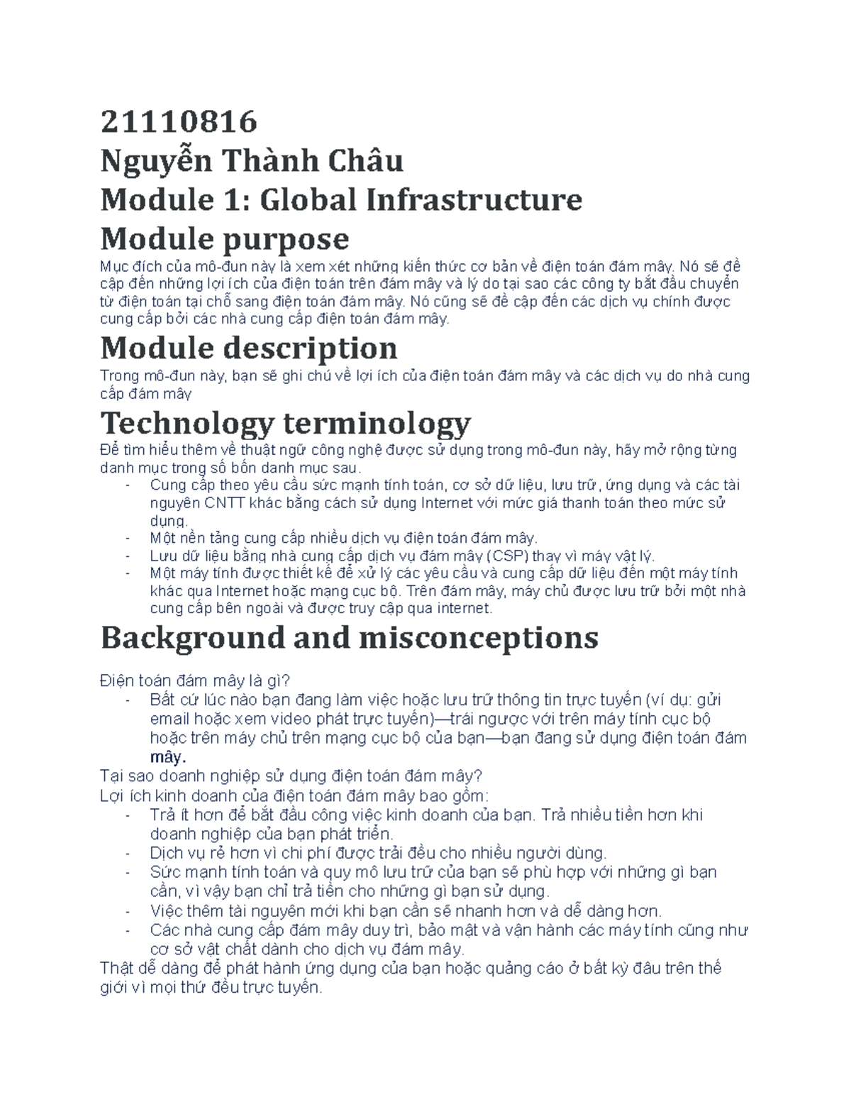 Baitaptuan 1 - dfdfdf - 21110816 Nguyễn Thành Châu Module 1: Global ...