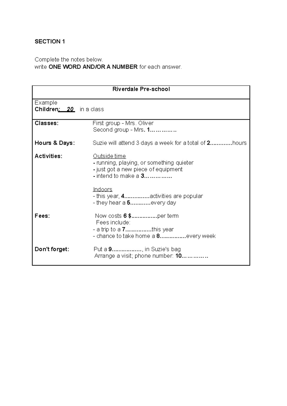 Listening IELTS 1.3 Practice Notes and Competition Details - Studocu