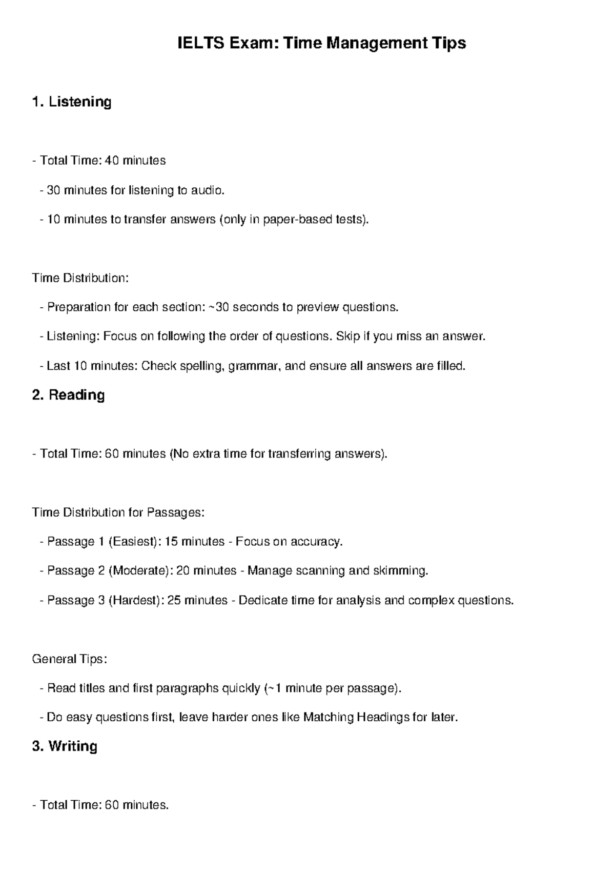 Ielts Time Management Tips - IELTS Exam: Time Management Tips 1 ...
