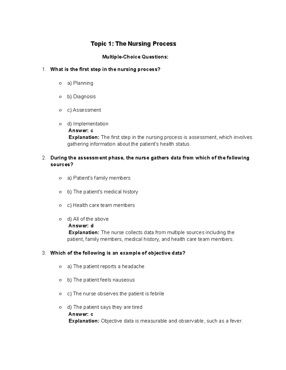 NUR 101: Comprehensive Nursing Study Notes and Exam Preparation - Studocu