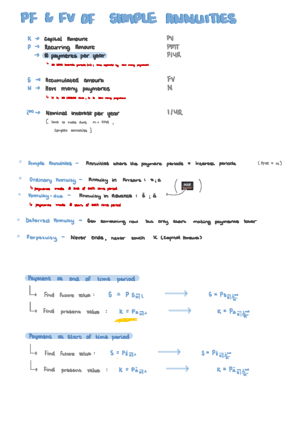 SIMPLE ANNULITIES: Notes on Capital, Payments, and Interest - Studocu