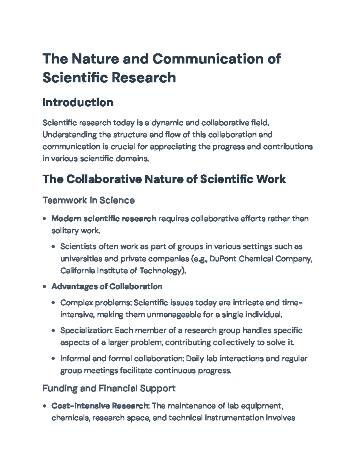 Scientific Research Collaboration and Communication: An Overview - The ...