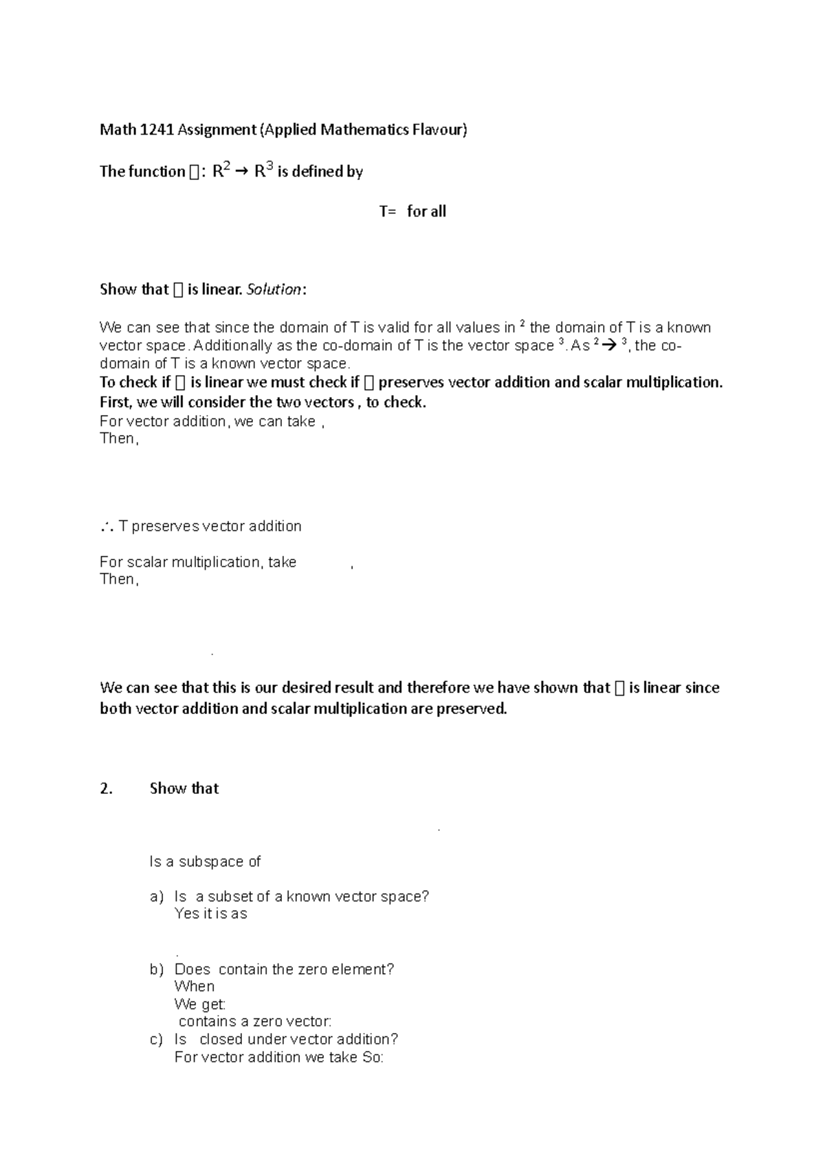 Math 1231 Assignment 1 - Math 1241 Assignment (Applied Mathematics ...