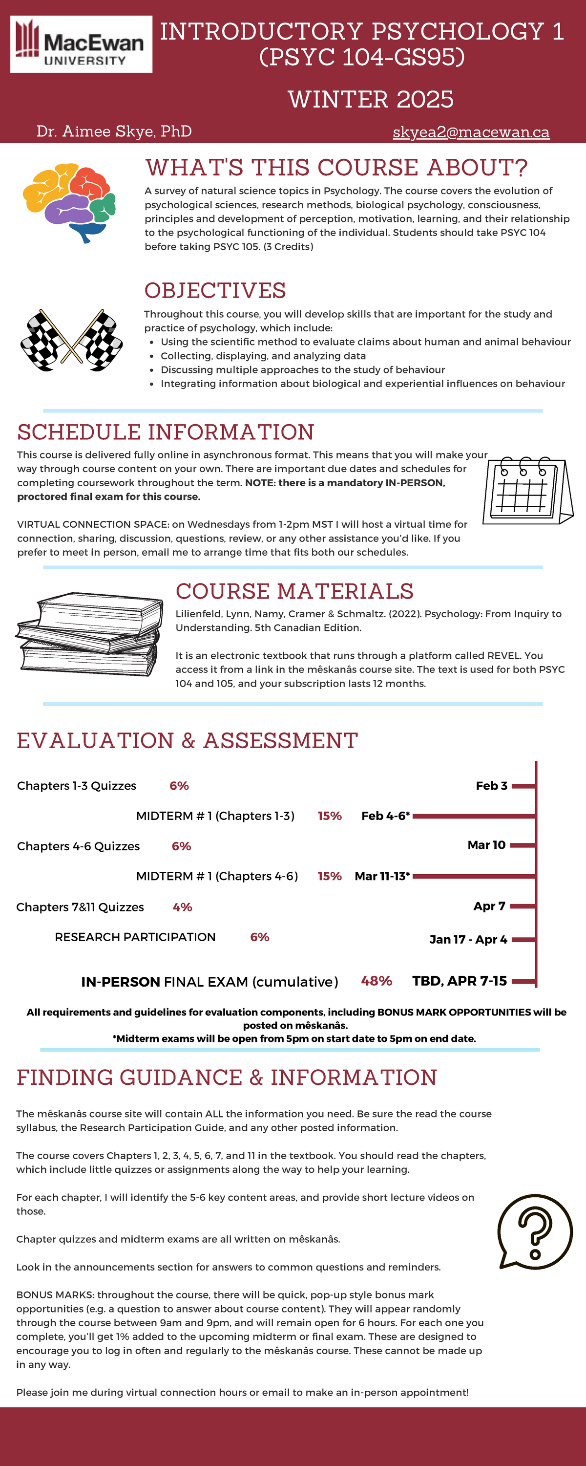 PSYC 104 2025 Course Outline: Intro to Psychology Overview - Studocu
