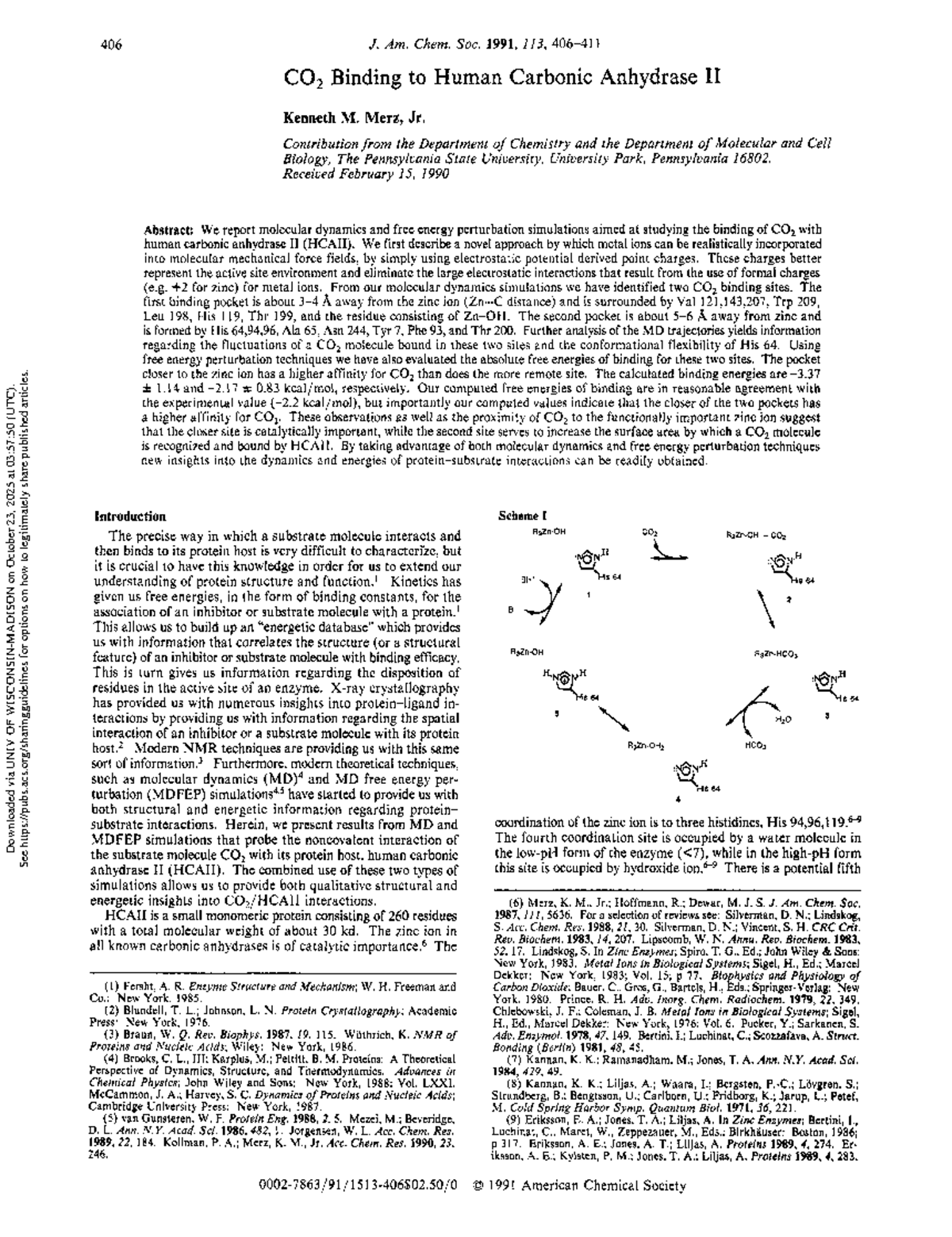 CO2 Binding Dynamics in Human Carbonic Anhydrase II (CHEM 406) - Studocu