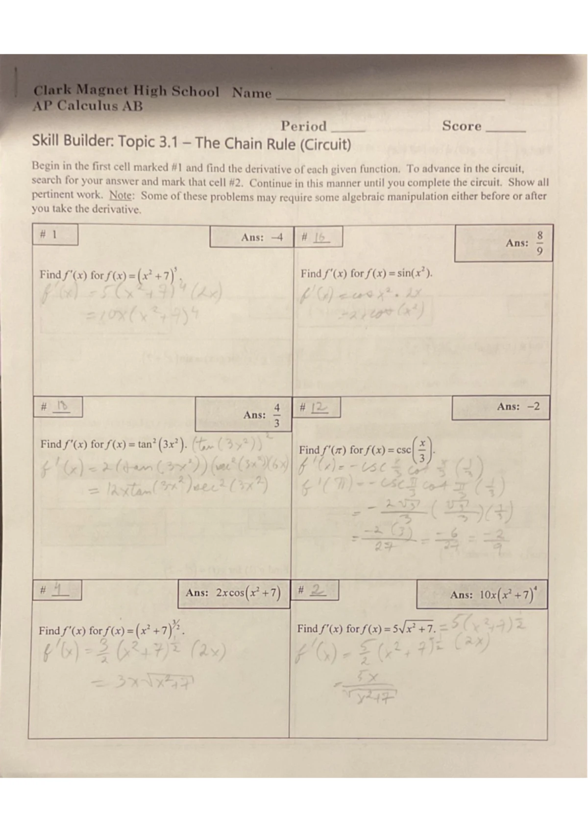 Practice Test 2 (Calculus AB - CAL) - Studocu