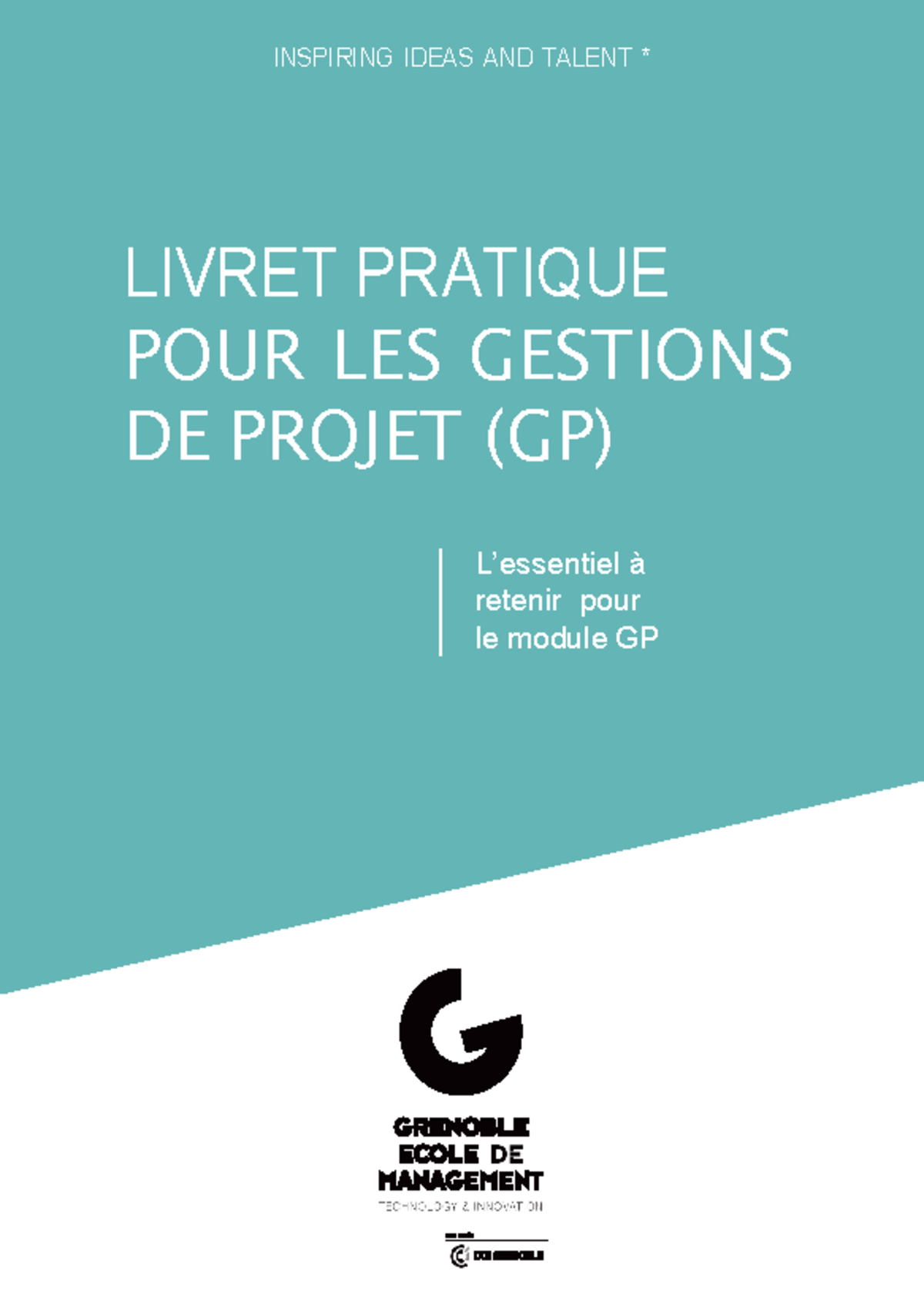 Livret GP 2021-2022 - Notes de cours 1 - Gestion de projet - GEM - Studocu