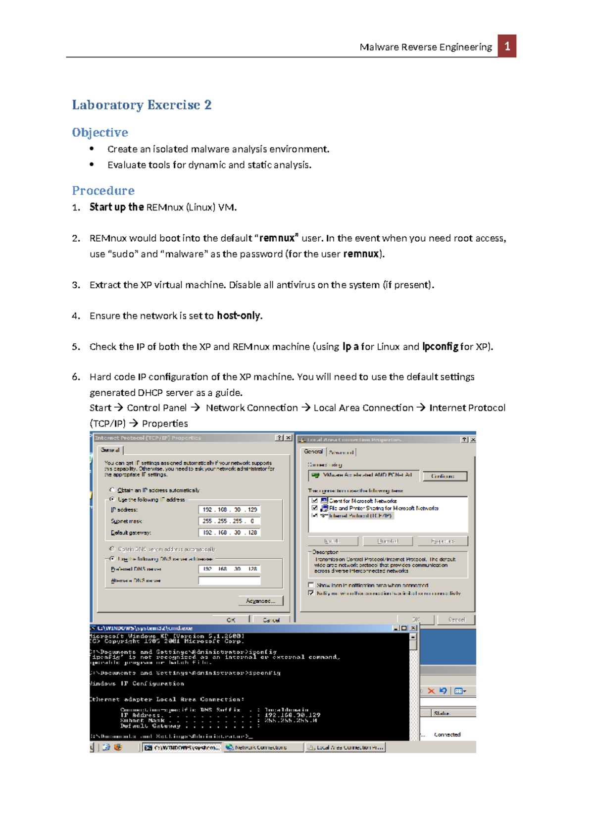 Lab 2: Evaluating Tools for Static & Dynamic Malware Analysis - Studocu