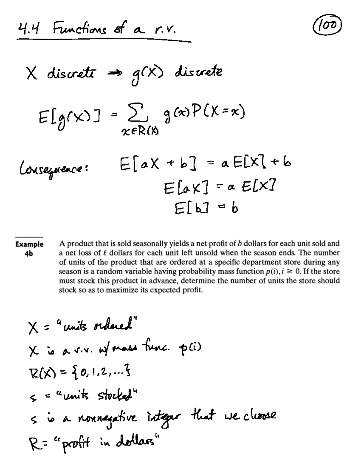 07 4113 Lecture Notes: Functions of Discrete Random Variables - Studocu
