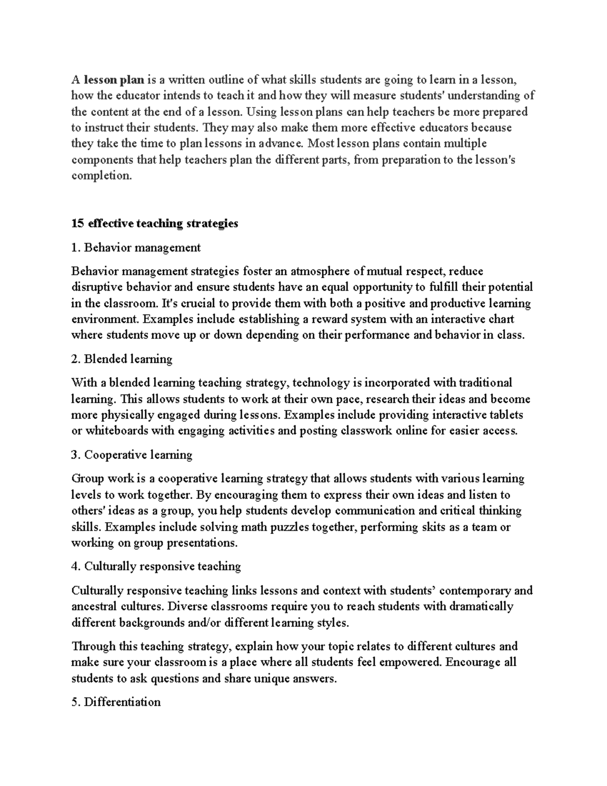 Math 2 Lesson Plan: Effective Teaching Strategies and Approaches - Studocu