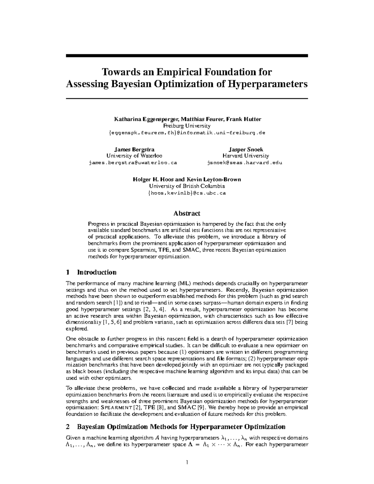 Assessing Bayesian Optimization for Hyperparameters: AN-ML-101 - Studocu