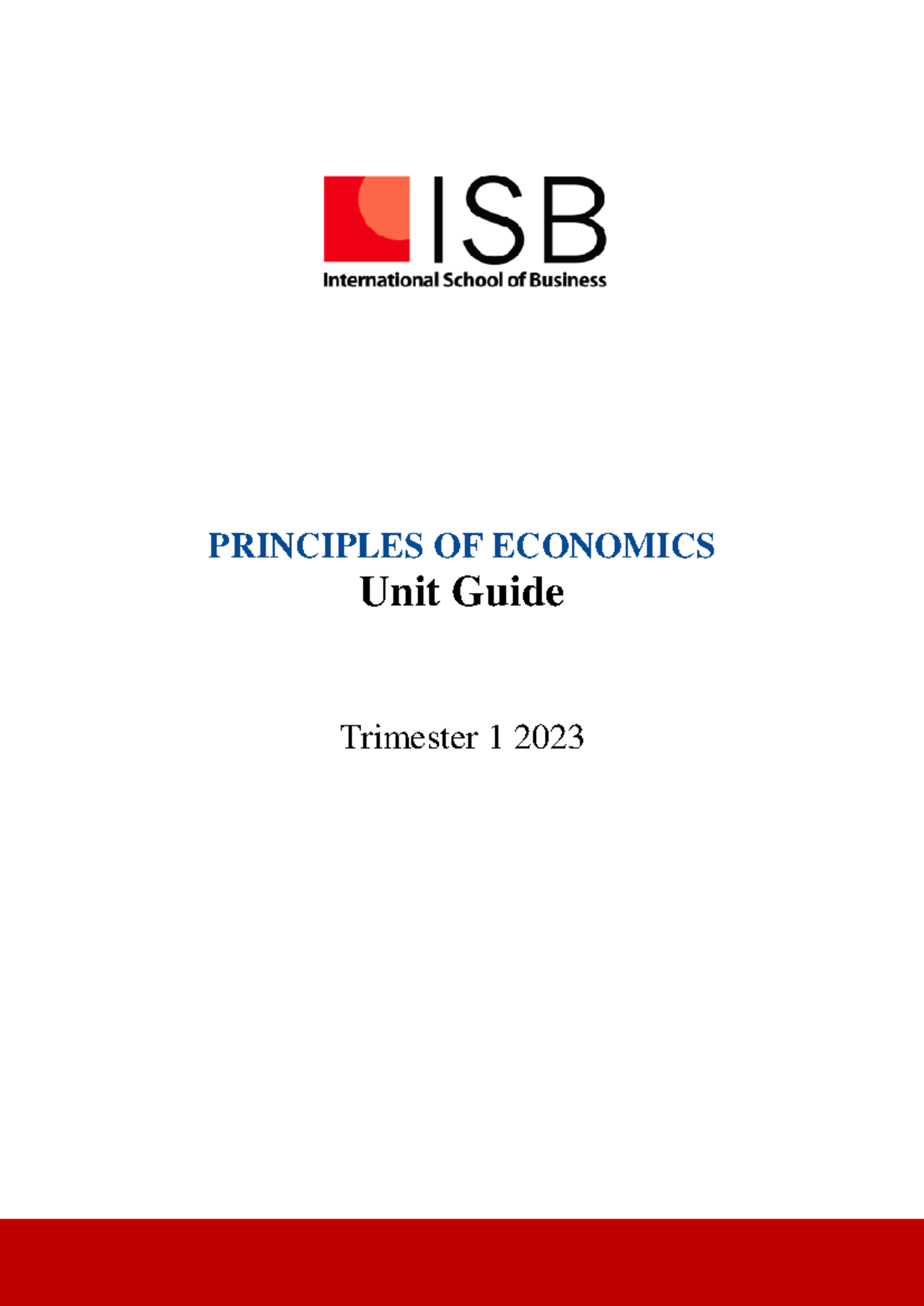 ECO101 Principles of Economics Unit Guide - Trimester 1, 2023 - Studocu