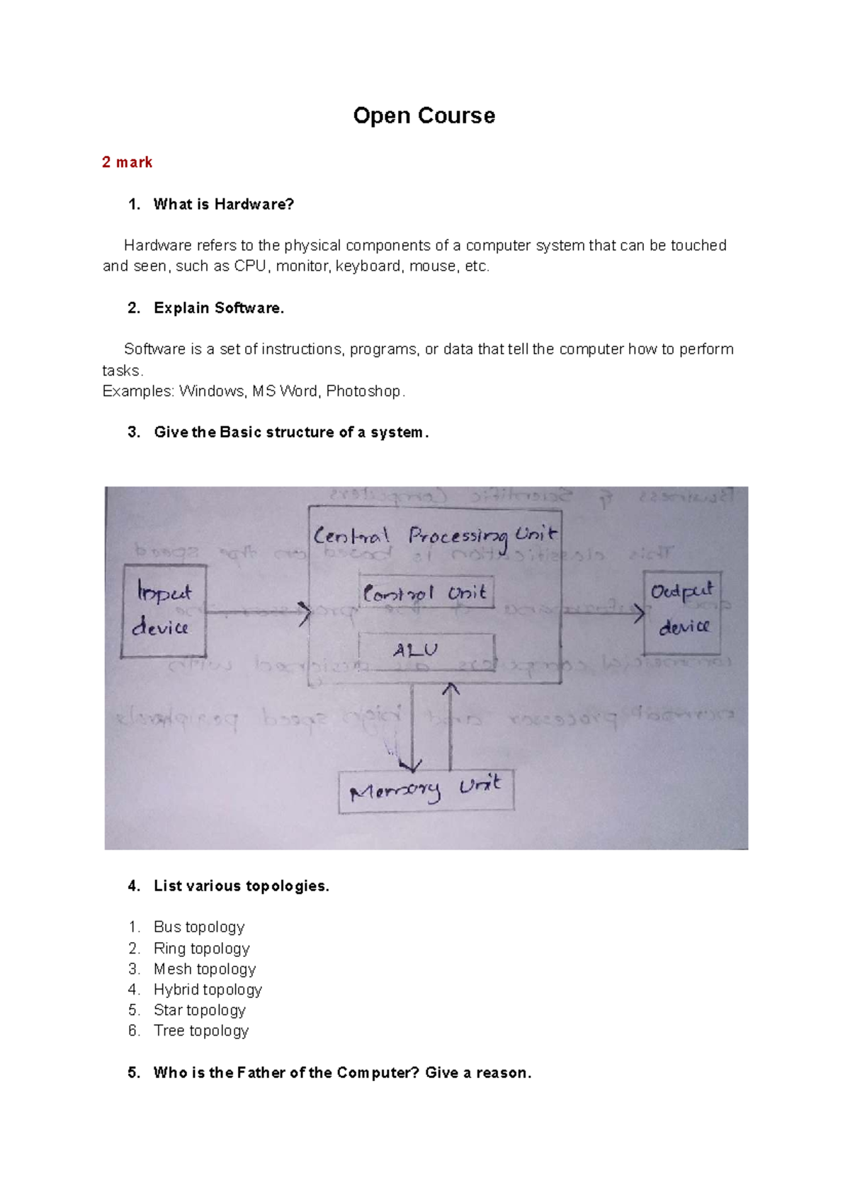 Open Course 2: Understanding Hardware, Software, and Networking ...