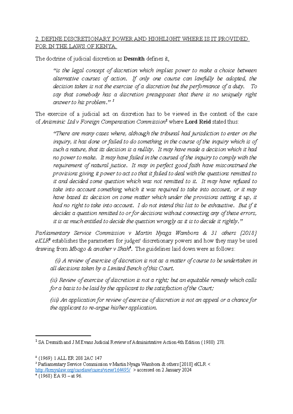 Discretionary Power in Kenyan Law: Definition and Legal Provisions ...