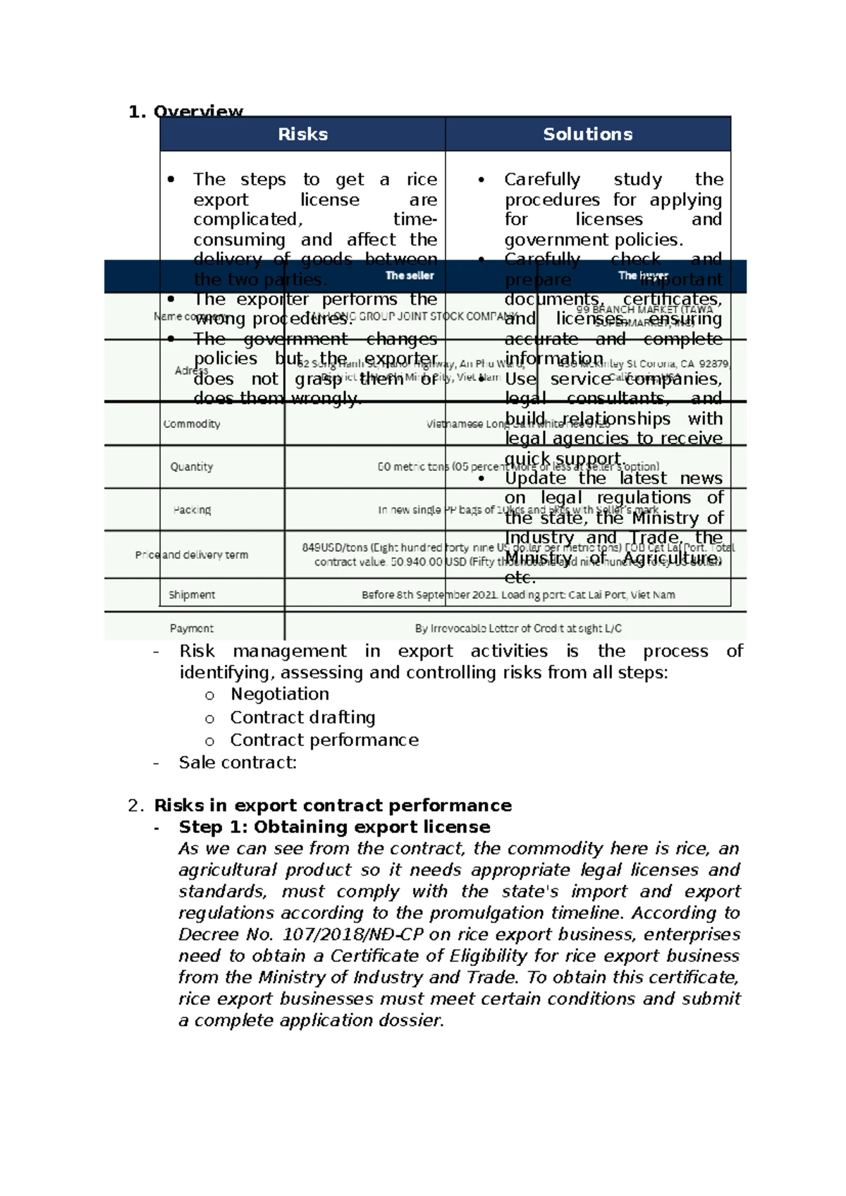 Export Risk Management Guidelines - CTI Project 13215 PFFLE-ES - Studocu