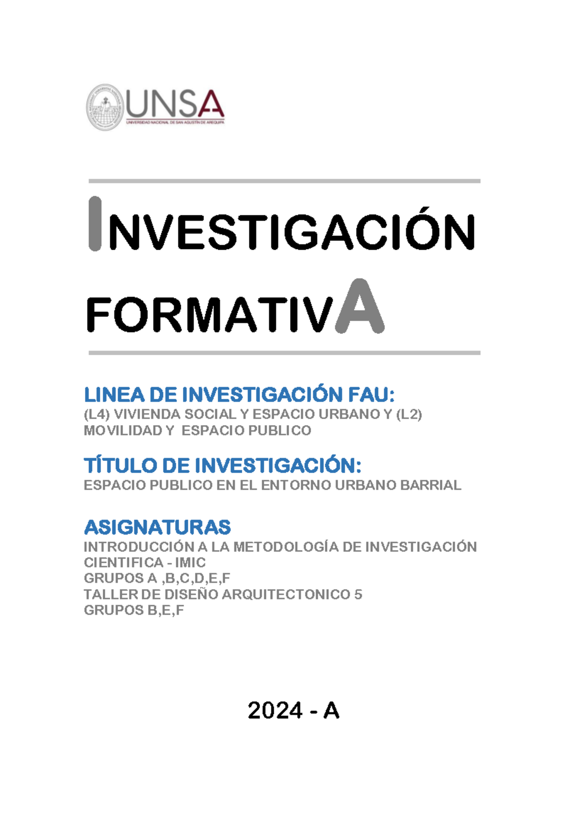 Ejemplo De Tif Integral Y Guia Practica Investigaci N Formativa Linea De Investigaci N Fau