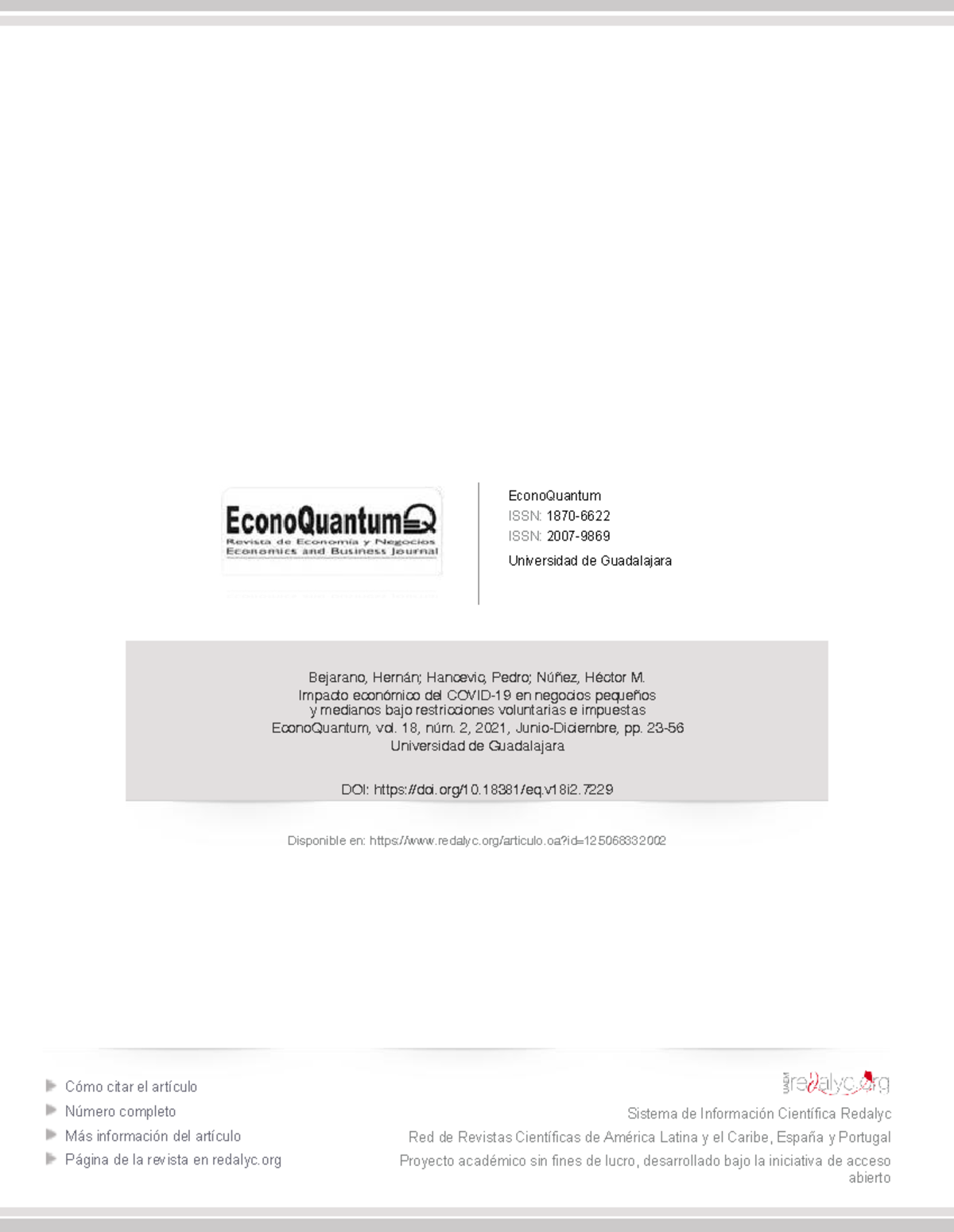 Impacto Económico de la Pandemia en PYMES: Estudio en Aguascalientes ...